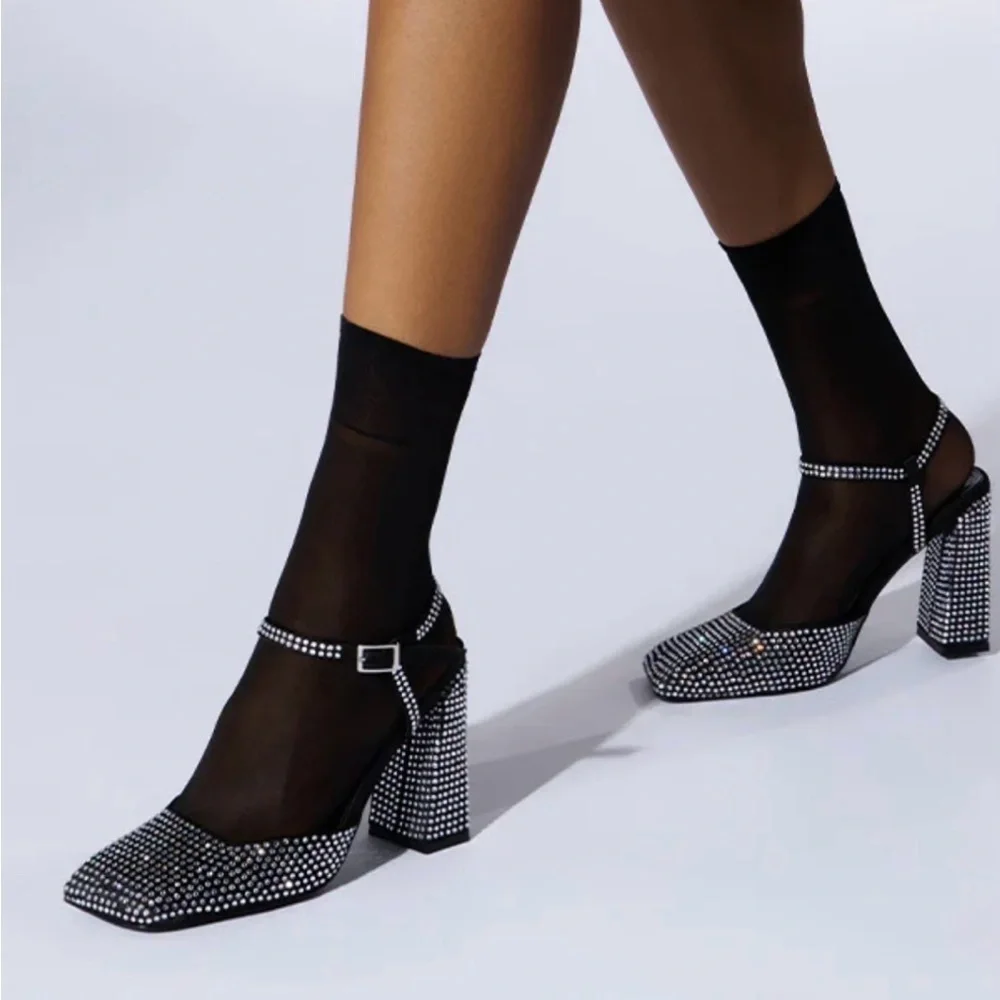 Chic Black Studded Heels